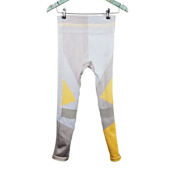 Nike Sculpt Lux Icon Clash 7/8 Training Seamless Yellow/Gray Leggings, Sz M - Picture 4 of 12